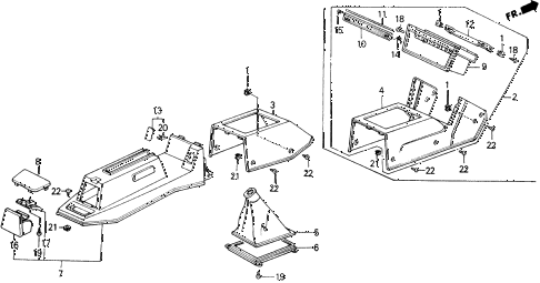1988 accord LXI 2 DOOR 5MT CONSOLE (DX, LXI) diagram 1988 accord LXI 2 DOOR 5MT CONSOLE (DX, LXI) diagram