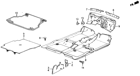 1989 accord LXI 2 DOOR 5MT FLOOR MAT diagram 1989 accord LXI 2 DOOR 5MT FLOOR MAT diagram