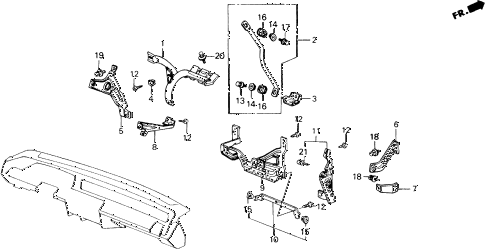 1989 accord LXI 2 DOOR 5MT INSTRUMENT STAYS diagram 1989 accord LXI 2 DOOR 5MT INSTRUMENT STAYS diagram