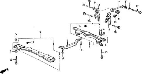 1989 accord LXI 2 DOOR 5MT TORQUE ROD - FRONT BEAM diagram 1989 accord LXI 2 DOOR 5MT TORQUE ROD - FRONT BEAM diagram