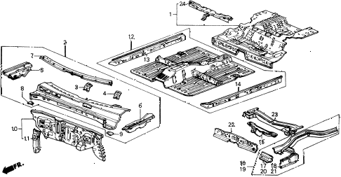 1989 accord LXI 2 DOOR 5MT DASHBOARD - FLOOR diagram 1989 accord LXI 2 DOOR 5MT DASHBOARD - FLOOR diagram