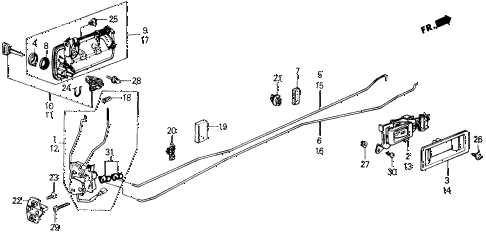 1989 accord LXI 2 DOOR 5MT DOOR LOCK diagram 1989 accord LXI 2 DOOR 5MT DOOR LOCK diagram