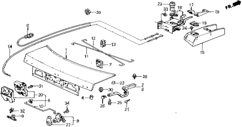 1988 accord LXI 2 DOOR 5MT TRUNK LID diagram 1988 accord LXI 2 DOOR 5MT TRUNK LID diagram