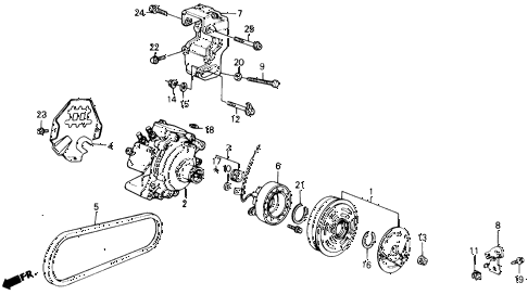 1989 accord LXI 2 DOOR 5MT A/C COMPRESSOR (KEIHIN) diagram 1989 accord LXI 2 DOOR 5MT A/C COMPRESSOR (KEIHIN) diagram