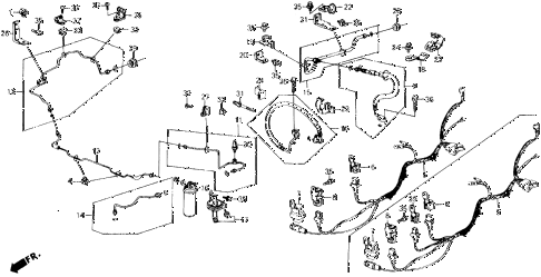1988 accord LXI 2 DOOR 5MT A/C HOSES - PIPES diagram 1988 accord LXI 2 DOOR 5MT A/C HOSES - PIPES diagram
