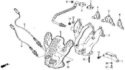 1988 accord LXI 2 DOOR 5MT EXHAUST MANIFOLD (PGM-FI) diagram 1988 accord LXI 2 DOOR 5MT EXHAUST MANIFOLD (PGM-FI) diagram