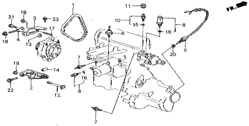 1989 accord LXI 2 DOOR 5MT ALTERNATOR BRACKET diagram 1989 accord LXI 2 DOOR 5MT ALTERNATOR BRACKET diagram