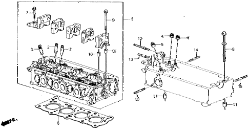 1988 accord LXI 2 DOOR 5MT CYLINDER HEAD diagram 1988 accord LXI 2 DOOR 5MT CYLINDER HEAD diagram