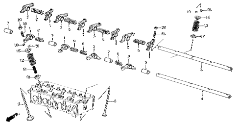 1988 accord LXI 2 DOOR 5MT VALVE - ROCKER ARM diagram 1988 accord LXI 2 DOOR 5MT VALVE - ROCKER ARM diagram