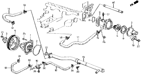 1989 accord DX 2 DOOR 5MT WATER PUMP - THERMOSTAT diagram 1989 accord DX 2 DOOR 5MT WATER PUMP - THERMOSTAT diagram