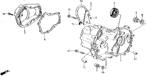 1989 accord DX 2 DOOR 5MT MT TRANSMISSION HOUSING diagram 1989 accord DX 2 DOOR 5MT MT TRANSMISSION HOUSING diagram