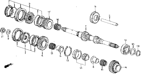 1988 accord LXI 2 DOOR 5MT MT MAINSHAFT diagram 1988 accord LXI 2 DOOR 5MT MT MAINSHAFT diagram