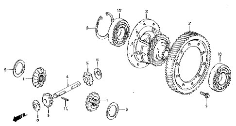 1989 accord DX 2 DOOR 5MT MT DIFFERENTIAL GEAR diagram 1989 accord DX 2 DOOR 5MT MT DIFFERENTIAL GEAR diagram