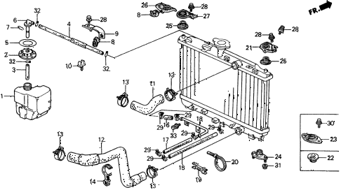 1988 crx HF 2 DOOR 5MT RADIATOR HOSE diagram 1988 crx HF 2 DOOR 5MT RADIATOR HOSE diagram