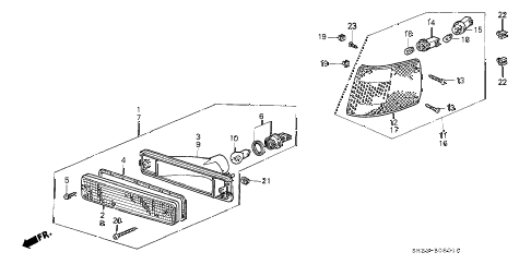 1988 crx DX 2 DOOR 4AT FRONT COMBINATION LIGHT diagram 1988 crx DX 2 DOOR 4AT FRONT COMBINATION LIGHT diagram