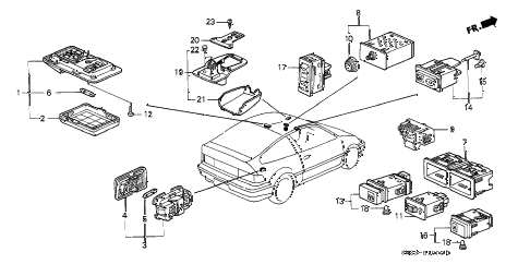 1989 crx SI 2 DOOR 5MT INTERIOR LIGHT - SWITCH diagram 1989 crx SI 2 DOOR 5MT INTERIOR LIGHT - SWITCH diagram