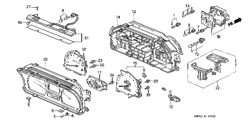 1989 crx DX 2 DOOR 4AT METER COMPONENTS (NIPPON SEIKI) diagram 1989 crx DX 2 DOOR 4AT METER COMPONENTS (NIPPON SEIKI) diagram