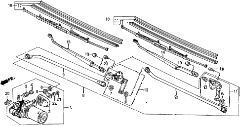 1988 crx HF 2 DOOR 5MT FRONT WIPER diagram 1988 crx HF 2 DOOR 5MT FRONT WIPER diagram