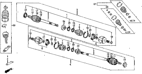 1988 crx HF 2 DOOR 5MT DRIVESHAFT diagram 1988 crx HF 2 DOOR 5MT DRIVESHAFT diagram
