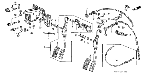 1988 crx DX 2 DOOR 4AT ACCELERATOR PEDAL diagram 1988 crx DX 2 DOOR 4AT ACCELERATOR PEDAL diagram