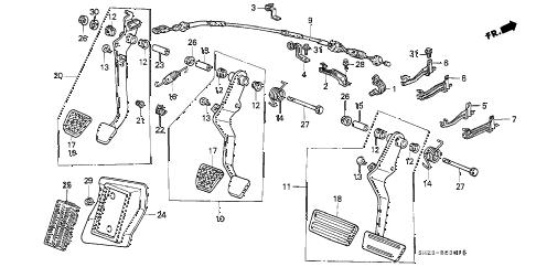 1990 crx HF 2 DOOR 5MT BRAKE PEDAL - CLUTCH PEDAL diagram 1990 crx HF 2 DOOR 5MT BRAKE PEDAL - CLUTCH PEDAL diagram