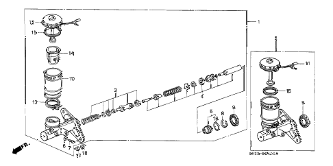 1989 crx DX 2 DOOR 5MT BRAKE MASTER CYLINDER diagram 1989 crx DX 2 DOOR 5MT BRAKE MASTER CYLINDER diagram