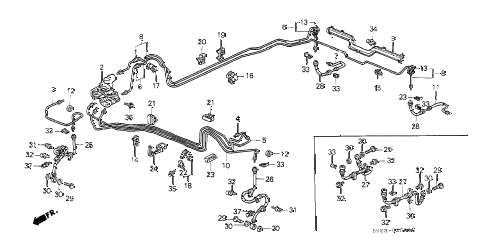 1991 crx SI 2 DOOR 5MT BRAKE LINES diagram 1991 crx SI 2 DOOR 5MT BRAKE LINES diagram