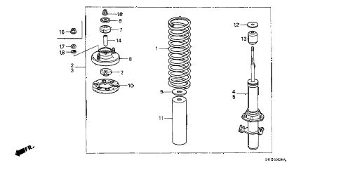 1989 crx HF 2 DOOR 5MT FRONT SHOCK ABSORBER diagram 1989 crx HF 2 DOOR 5MT FRONT SHOCK ABSORBER diagram
