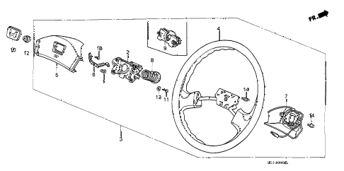 1990 crx HF 2 DOOR 5MT STEERING WHEEL (1) diagram 1990 crx HF 2 DOOR 5MT STEERING WHEEL (1) diagram