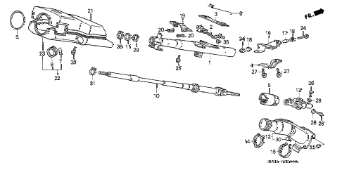 1990 crx HF 2 DOOR 5MT STEERING COLUMN (1) diagram 1990 crx HF 2 DOOR 5MT STEERING COLUMN (1) diagram