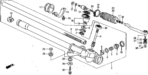 1988 crx HF 2 DOOR 5MT STEERING GEAR BOX - TIE ROD diagram 1988 crx HF 2 DOOR 5MT STEERING GEAR BOX - TIE ROD diagram
