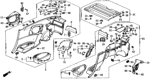 1989 crx DX 2 DOOR 5MT REAR SIDE LINING diagram 1989 crx DX 2 DOOR 5MT REAR SIDE LINING diagram