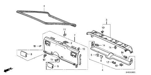 1989 crx SI 2 DOOR 5MT REAR PANEL LINING diagram 1989 crx SI 2 DOOR 5MT REAR PANEL LINING diagram