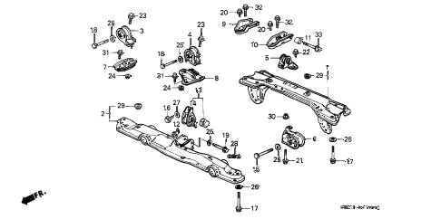 1988 crx SI 2 DOOR 5MT ENGINE MOUNT diagram 1988 crx SI 2 DOOR 5MT ENGINE MOUNT diagram