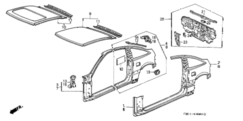 1990 crx HF 2 DOOR 5MT OUTER PANEL diagram 1990 crx HF 2 DOOR 5MT OUTER PANEL diagram