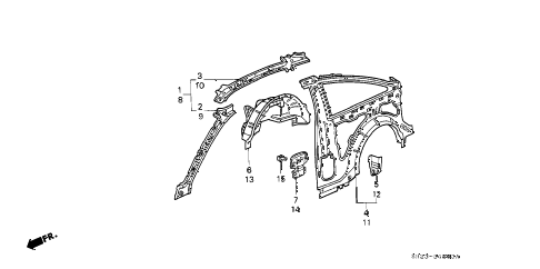 1989 crx DX 2 DOOR 5MT INNER PANEL diagram 1989 crx DX 2 DOOR 5MT INNER PANEL diagram
