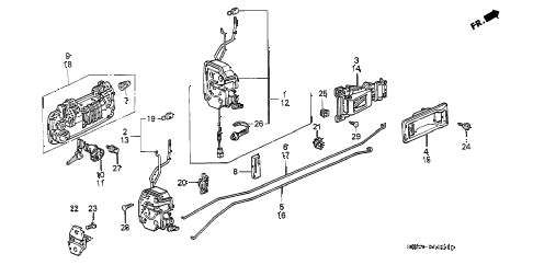 1989 crx DX 2 DOOR 5MT DOOR LOCK diagram 1989 crx DX 2 DOOR 5MT DOOR LOCK diagram