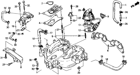 1989 crx DX 2 DOOR 5MT INTAKE MANIFOLD (1) diagram 1989 crx DX 2 DOOR 5MT INTAKE MANIFOLD (1) diagram