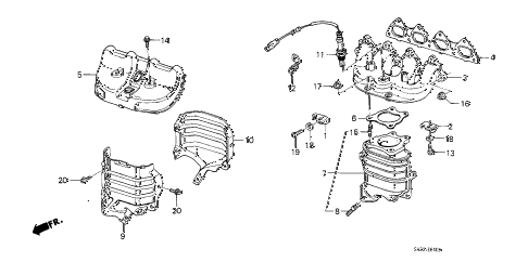 1990 crx HF 2 DOOR 5MT EXHAUST MANIFOLD (1) diagram 1990 crx HF 2 DOOR 5MT EXHAUST MANIFOLD (1) diagram