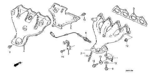 1988 crx SI 2 DOOR 5MT EXHAUST MANIFOLD (2) diagram 1988 crx SI 2 DOOR 5MT EXHAUST MANIFOLD (2) diagram