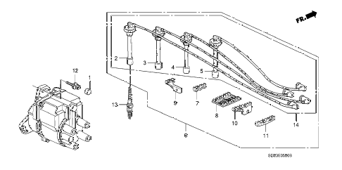 1989 crx HF 2 DOOR 5MT HIGH TENSION CORD - SPARK PLUG diagram 1989 crx HF 2 DOOR 5MT HIGH TENSION CORD - SPARK PLUG diagram