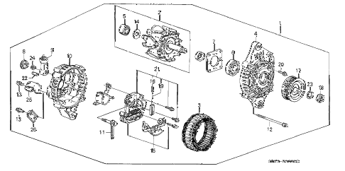 1988 crx SI 2 DOOR 5MT ALTERNATOR (MITSUBISHI) diagram 1988 crx SI 2 DOOR 5MT ALTERNATOR (MITSUBISHI) diagram