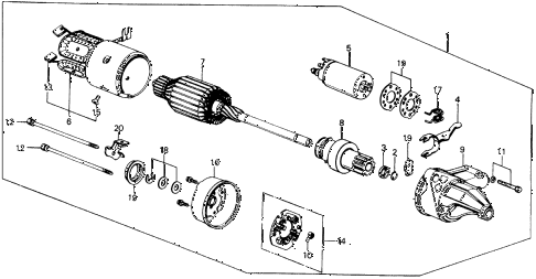 1988 crx DX 2 DOOR 4AT STARTER MOTOR (HITACHI) diagram 1988 crx DX 2 DOOR 4AT STARTER MOTOR (HITACHI) diagram