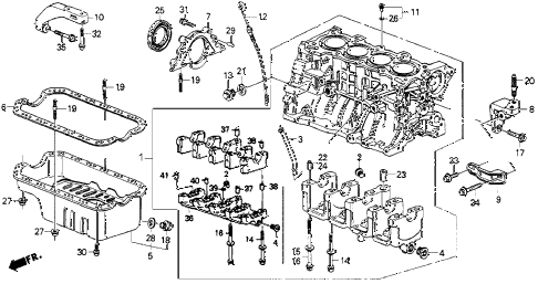 1988 crx DX 2 DOOR 4AT CYLINDER BLOCK - OIL PAN diagram 1988 crx DX 2 DOOR 4AT CYLINDER BLOCK - OIL PAN diagram