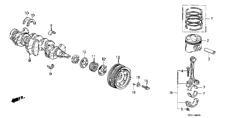 1989 crx DX 2 DOOR 5MT CRANKSHAFT - PISTON diagram 1989 crx DX 2 DOOR 5MT CRANKSHAFT - PISTON diagram