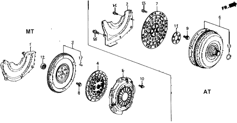 1989 crx HF 2 DOOR 5MT CLUTCH - TORQUE CONVERTER diagram 1989 crx HF 2 DOOR 5MT CLUTCH - TORQUE CONVERTER diagram