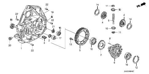 1988 crx HF 2 DOOR 5MT MT CLUTCH HOUSING - DIFFERENTIAL diagram 1988 crx HF 2 DOOR 5MT MT CLUTCH HOUSING - DIFFERENTIAL diagram