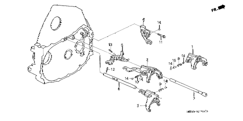 1988 crx HF 2 DOOR 5MT MT SHIFT FORK - FORK SHAFT diagram 1988 crx HF 2 DOOR 5MT MT SHIFT FORK - FORK SHAFT diagram