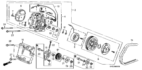 1989 crx SI 2 DOOR 5MT A/C COMPRESSOR (MATSUSHITA) diagram 1989 crx SI 2 DOOR 5MT A/C COMPRESSOR (MATSUSHITA) diagram