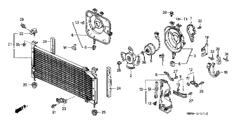 1989 crx HF 2 DOOR 5MT A/C AIR CONDITIONER (CONDENSER) diagram 1989 crx HF 2 DOOR 5MT A/C AIR CONDITIONER (CONDENSER) diagram